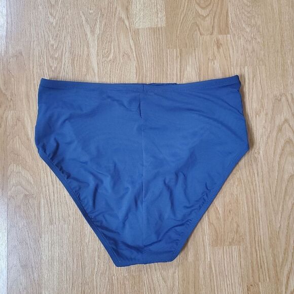 🌴 BLEU ROD BEATTIE  🌴 NEW! High Waist Shirred Bikini Bottom - [Size 12, Blue] - Picture 3 of 9